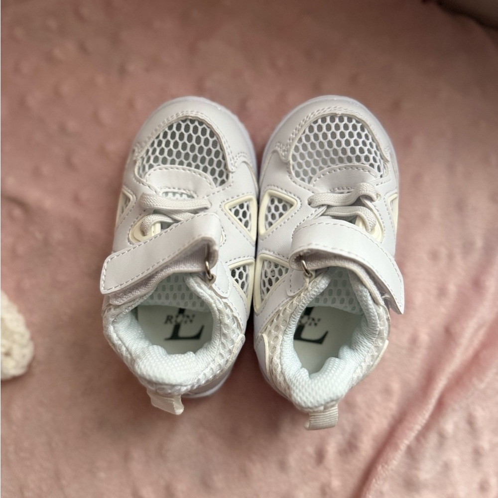 Kids White Mesh Sneakers